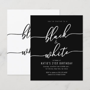 Discount Adult, Black and White Party Invitations