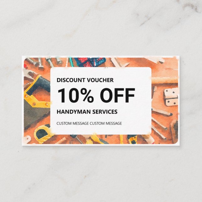 Discount Card: Handyman Services Business Card (Front)