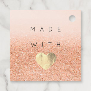 Discount Code Logo Gold Heart Thank You Glitter Favour Tags