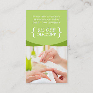 Discount Coupon Nail Salon SPA Chic Nature Green