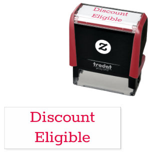 Discount Eligible Custom Text Red Ink Self-inking Stamp