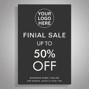 Discount Final Sale Special Offer Grey Logo Store Poster