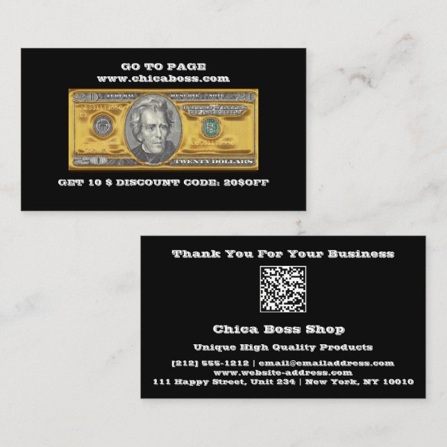 Discount Insert Card 20$ Online QR Codes 100  (Front/Back)