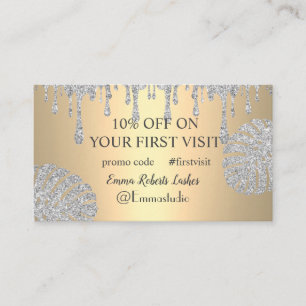 Discount Sale Deal Offer Promo Code First Visit Business Card