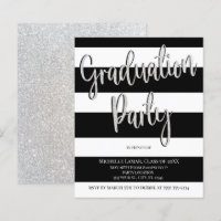 Discount Stripes Graduation Party Invitations