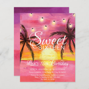 Discount Sweet Sixteen, Beach Birthday Invitations