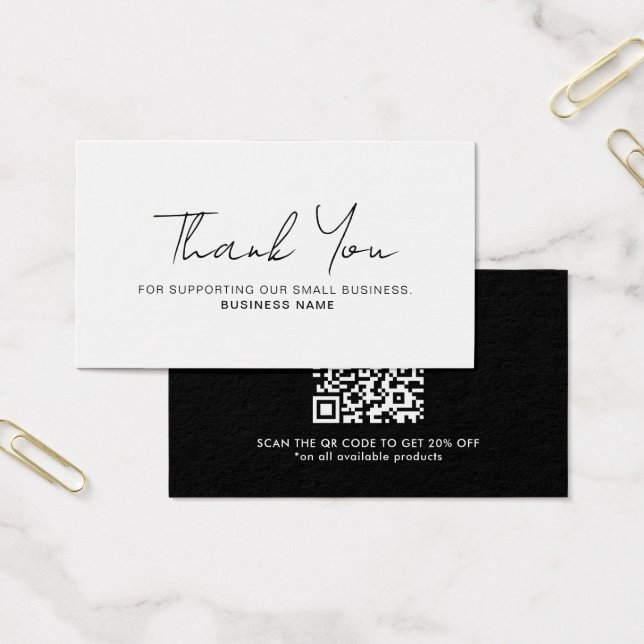 Discount Thank You Business QR Code Card (Office)