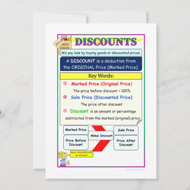 Discounts Math Notes Card (Front)