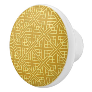 Discover Elegant Geometric Patterns with Gold Line Ceramic Knob