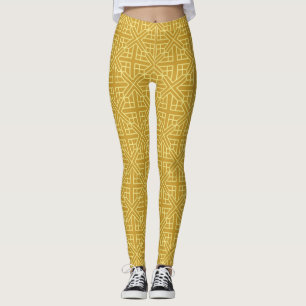 Discover Elegant Geometric Patterns with Gold Line Leggings