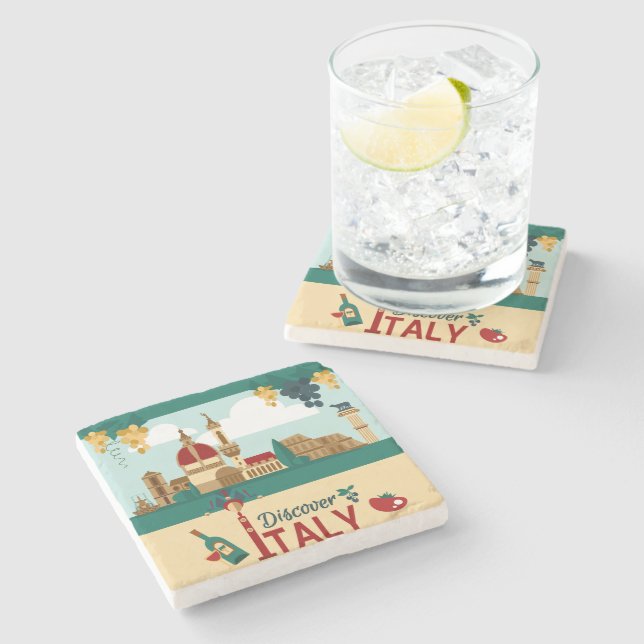 Discover Italy Stone Coaster (Side)