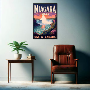 Discover Niagara Falls Vintage Travel Poster