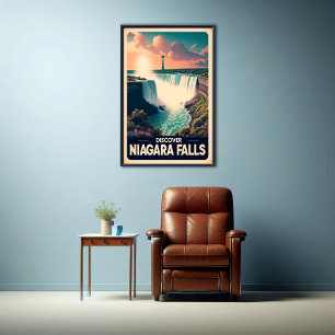 Discover Niagara Falls Vintage Travel Poster