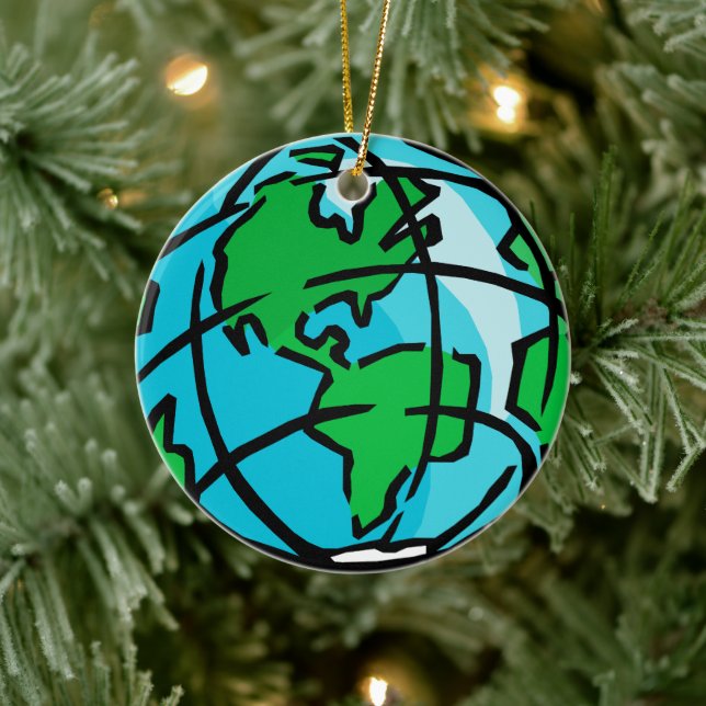 Discover Nostalgia: Retro Globe Ornament (Tree)