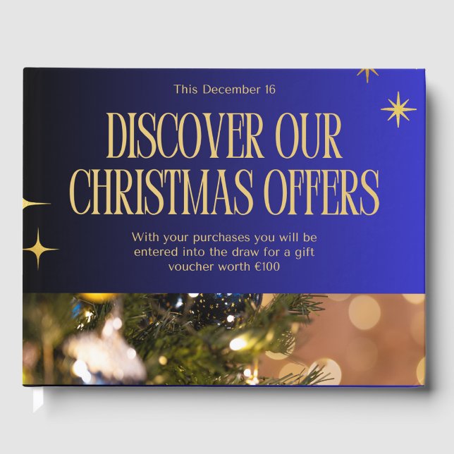 Discover Our Christmas Offers – Holiday Shopping  Guest Book (Front)