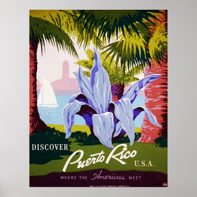 Discover Puerto Rico U.S.A. Poster (Front)