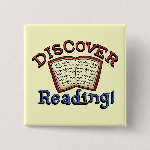 Discover Reading Tshirts and Gifts 15 Cm Square Badge