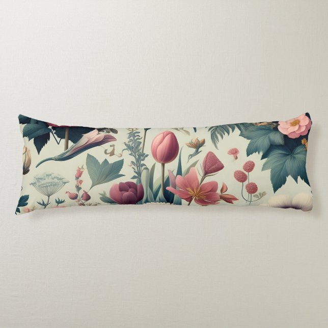 Discover Stunning Spring Floral Botanical Pattern Body Cushion (Front)