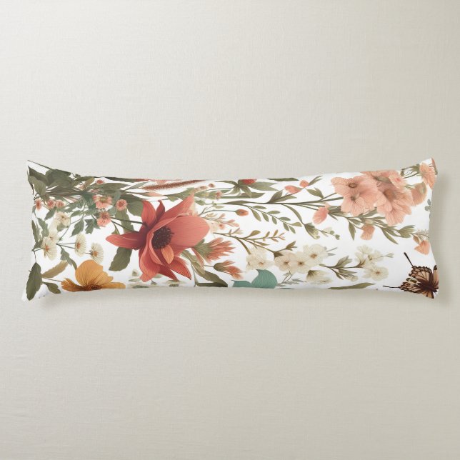 Discover Stunning Spring Floral Botanical Pattern Body Cushion (Front)