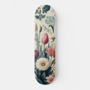 Discover Stunning Spring Floral Botanical Pattern Skateboard