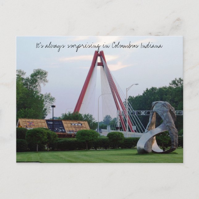 Discover Surprising Columbus Indiana Postcard (Front)