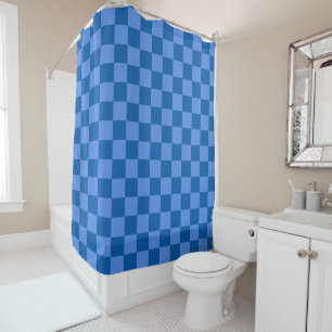 Discover the Allure of Blue Chequerboard Pattern Shower Curtain