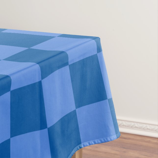 Discover the Allure of Blue Chequerboard Pattern Tablecloth (In Situ)