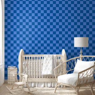 Discover the Allure of Blue Chequerboard Pattern Wallpaper