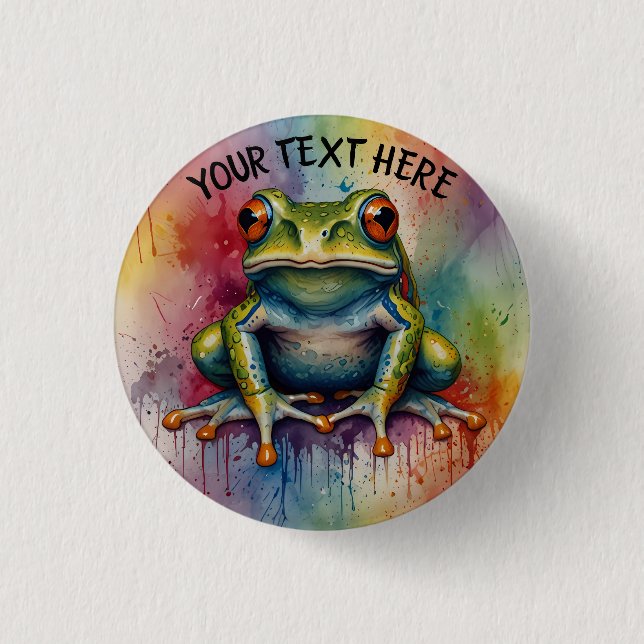 Discover the captivating beautiful frog 3 cm round badge (Front)