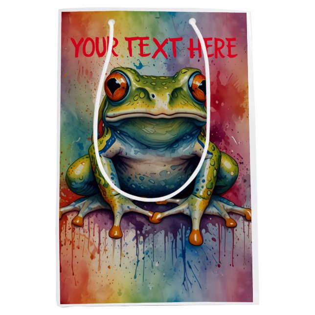 Discover the captivating beautiful frog medium gift bag (Front)