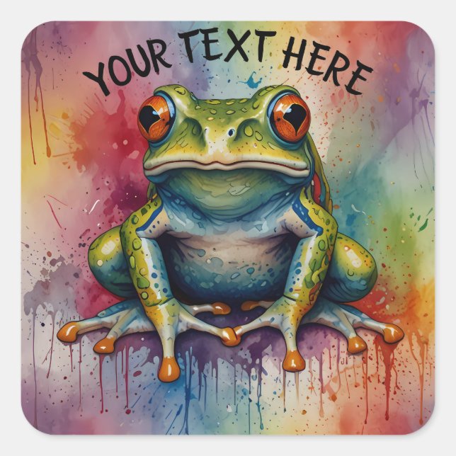 Discover the captivating beautiful frog square sticker (Front)