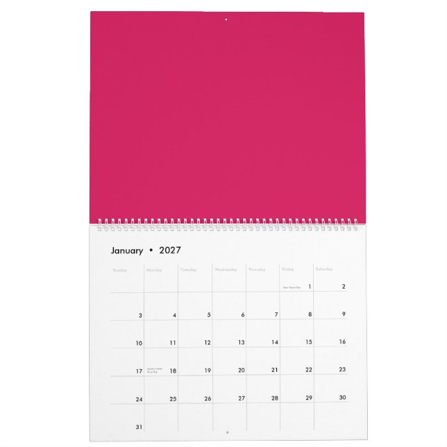 Discover the Elegance of Pink Background  Calendar (Jan 2027)