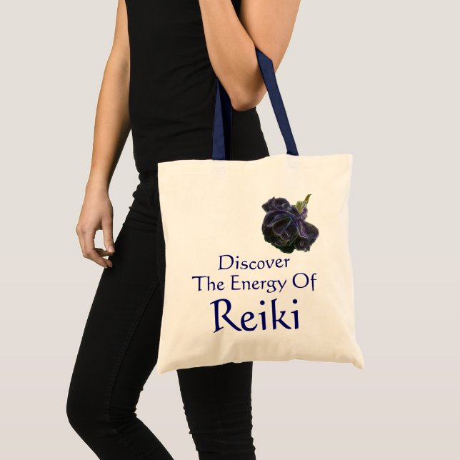Discover The Energy Of Reiki Purple Rose Tote Bag (Front (Product))