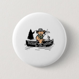Discover The Wonders Of Nature Fishing Hiking Funn 6 Cm Round Badge