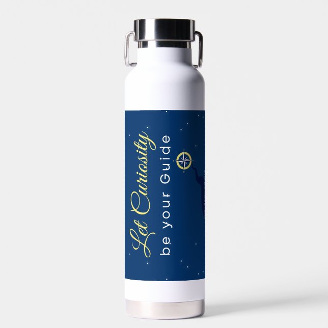 Discover the world with curiosity water bottle (Front)