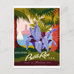 Discover Travel, Puerto Rico History Postcard