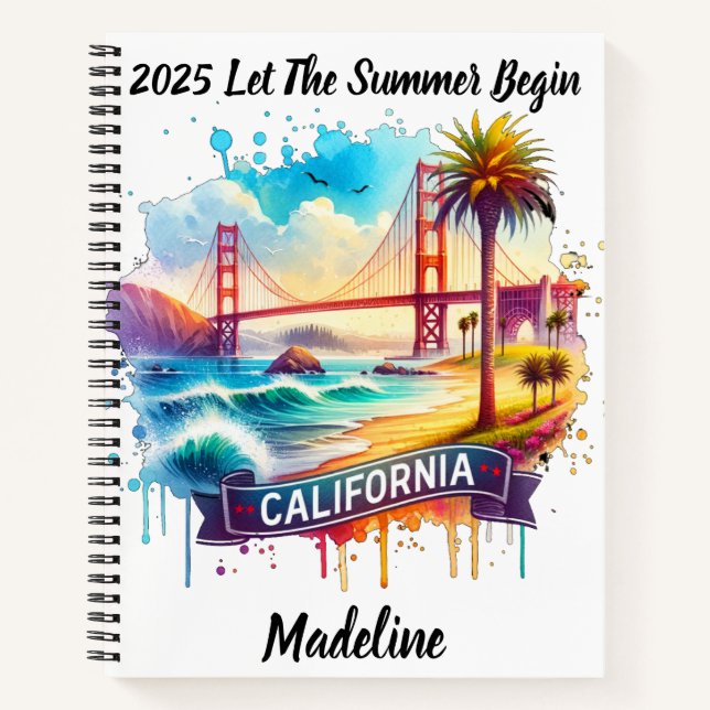 Discover vibrant California at the iconic bridge Notebook (Front)
