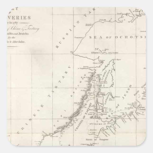 Discoveries made in 1787 In the Seas of China Square Sticker (Front)