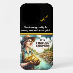 Discovering gold by the river in a sunny valley iPhone 16 pro max case