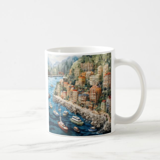 Discovering Monaco's Coastal Charms #6 Coffee Mug (Right)