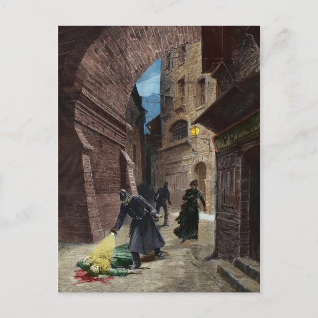 Discovery Of A Victim Of Jack the Ripper Postcard (Front)