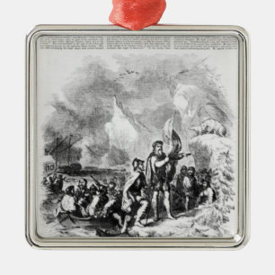 Discovery of America by John and Sebastian Metal Ornament
