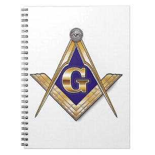 Discreet Blue Square & Compasses Notebook