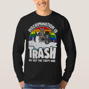 Discrimination Is Trash Gay Pride Racoon Opossum T-Shirt