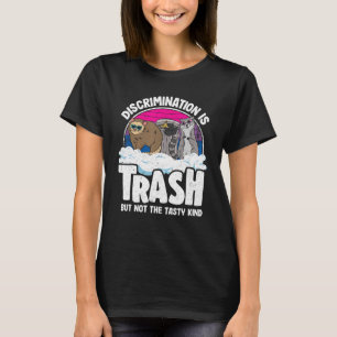 Discrimination Is Trash Opossum Raccoon Bisexual B T-Shirt