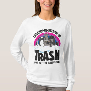Discrimination Is Trash Opossum Racoon Bisexual B T-Shirt