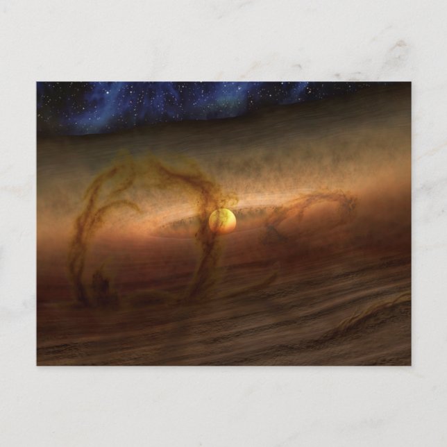 Discs Of Planet-Forming Material Circling Stars. Postcard (Front)