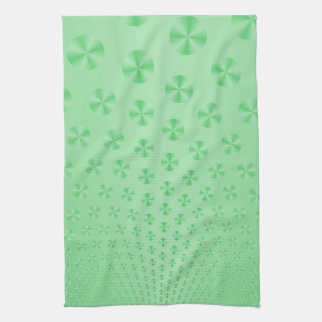 Discs on Mint Green Kitchen Towel (Vertical)