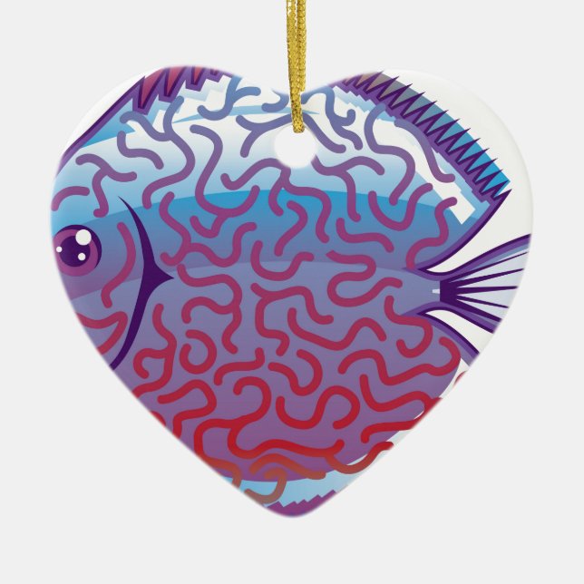 Discus Aquarium fish Ceramic Ornament (Front)