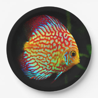 Discus aquarium fish dinner paper plate